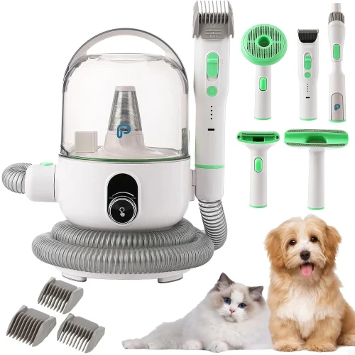 Professional Quiet Grooming Vacuum Kit with 5 Grooming Tools For Pets