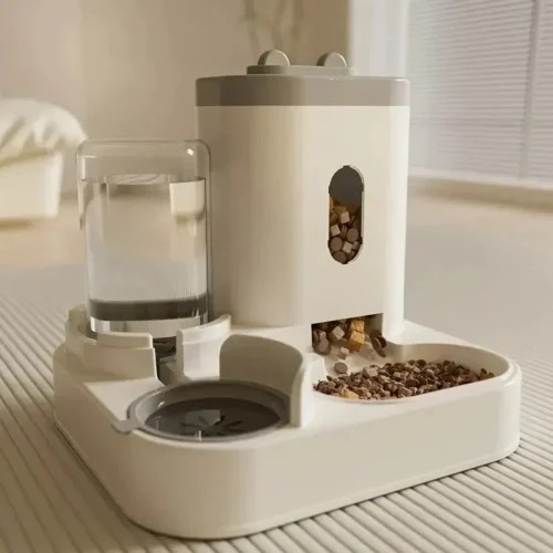 Automatic Dog Cat Food Bowl With Water Fountain